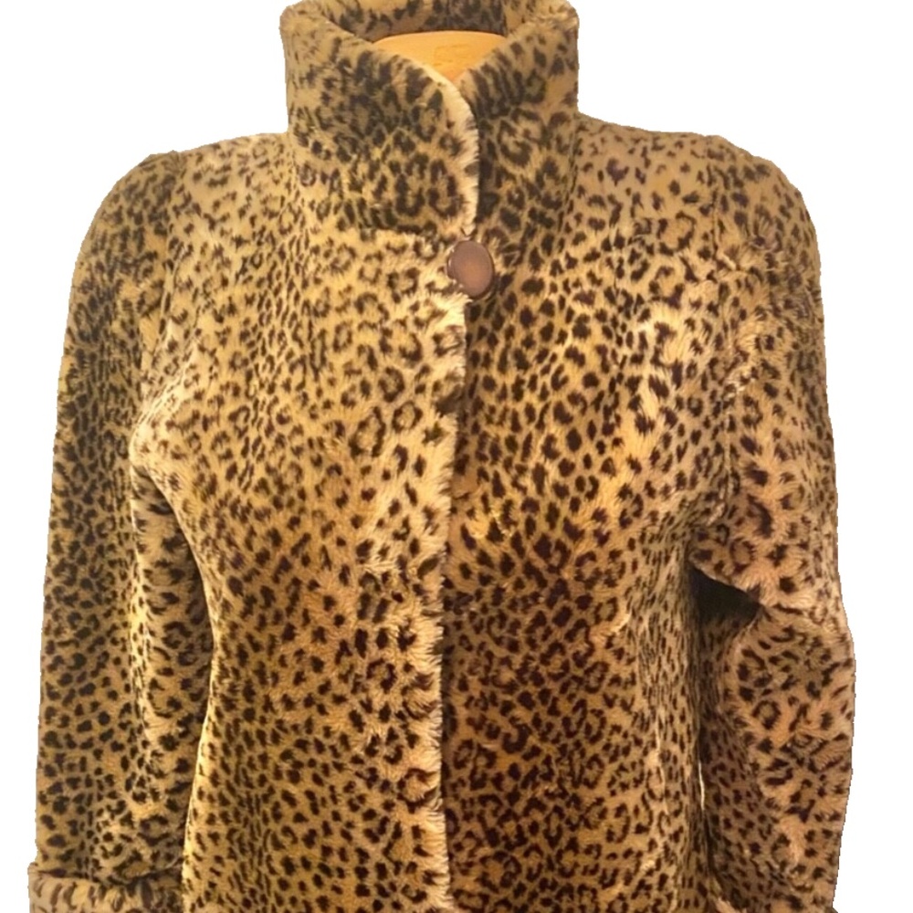 Vintage MARVIN RICHARDS Faux Leopard Fur Coat